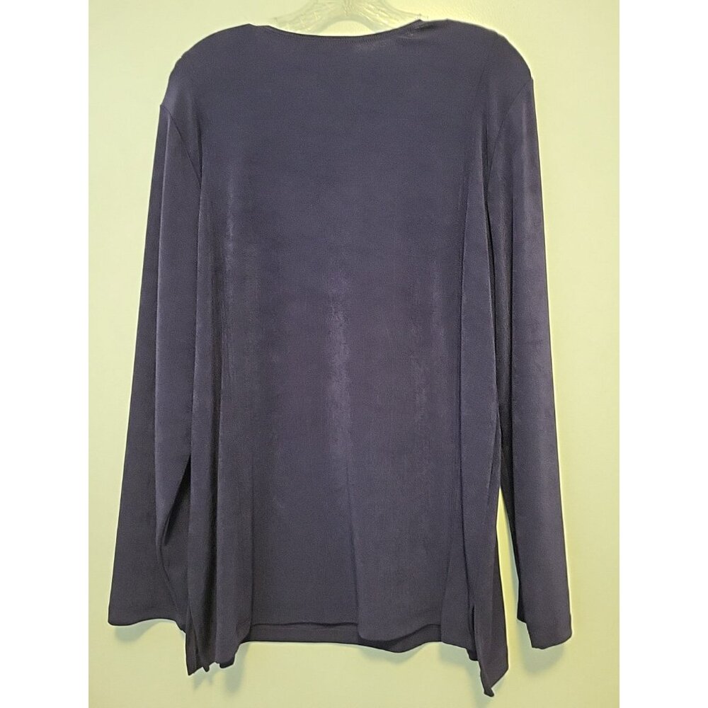 Chico's 3 Travelers Cut Out Blouse and Jacket 2 Piece Plum Purple XL NWT - Picture 5 of 14